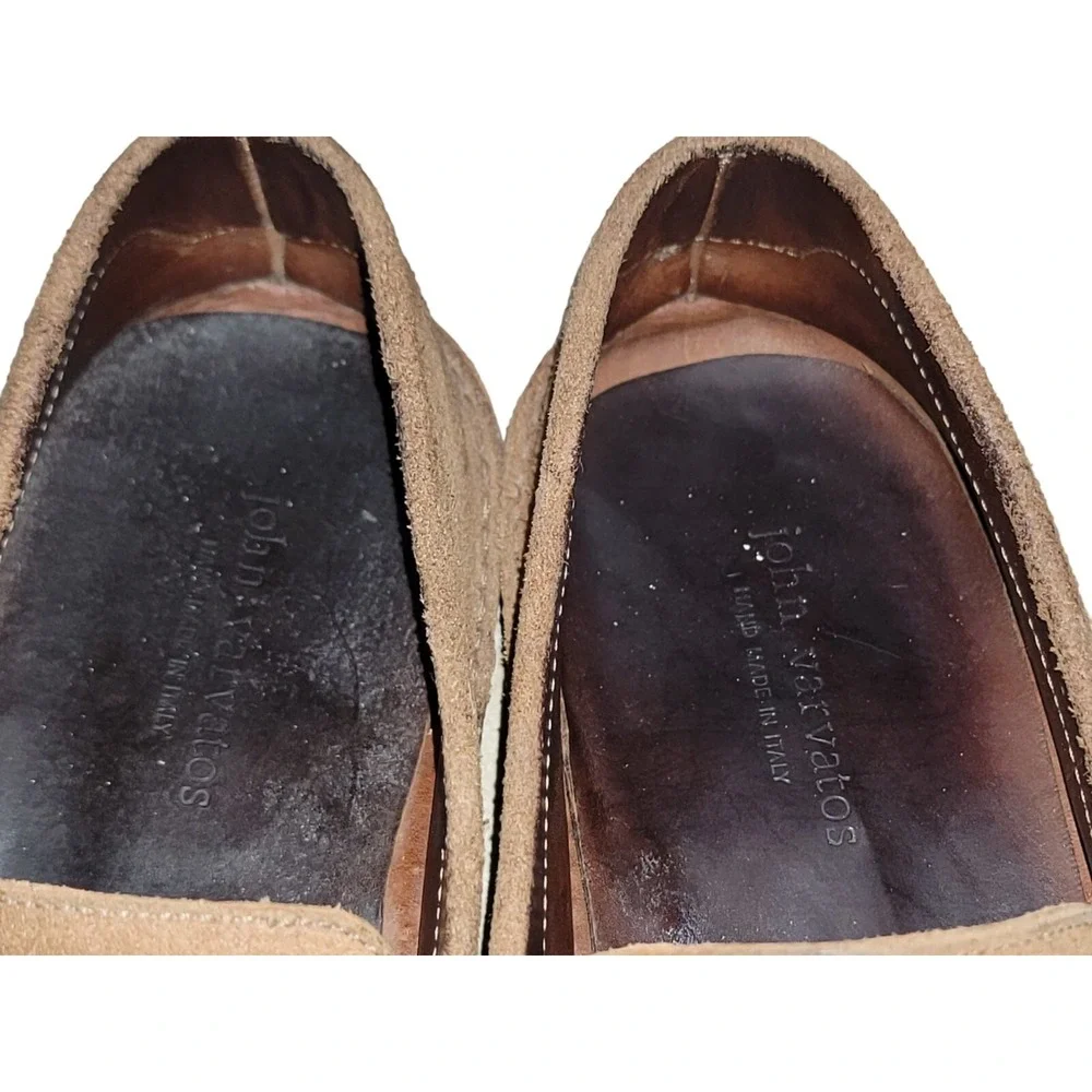 JOHN VARVATOS Men's Brown Leather Suede Loafers Shoes Size 11.5 M
